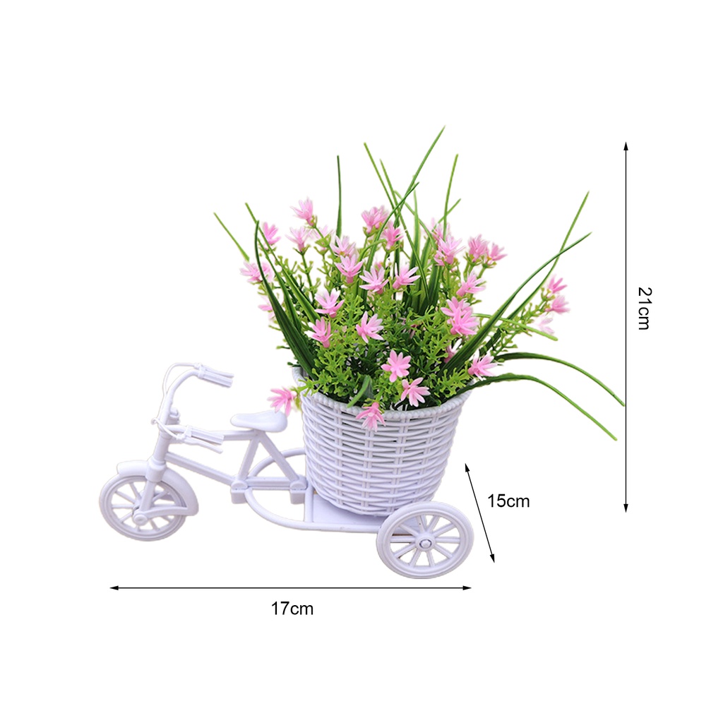 1 Bộ Cây Hoa Nổi Hình Xe Đạp Bằng Mây Nhân Tạo Sinh Động Trang Trí Đám Cưới DIY