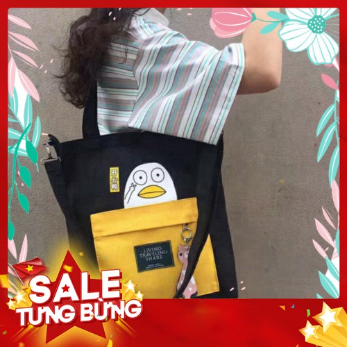 Túi Tote Đeo 2 Kiểu - Ngỗng Mặt Bự - Q.ỉn Store - Q.ỉn Store