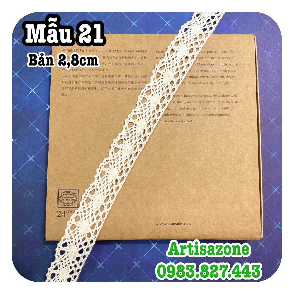 Ruy băng ren nâu - Bản rộng từ 1cm - 4,5cm, dài 02mét  - Đọc kỹ mô tả sản phẩm