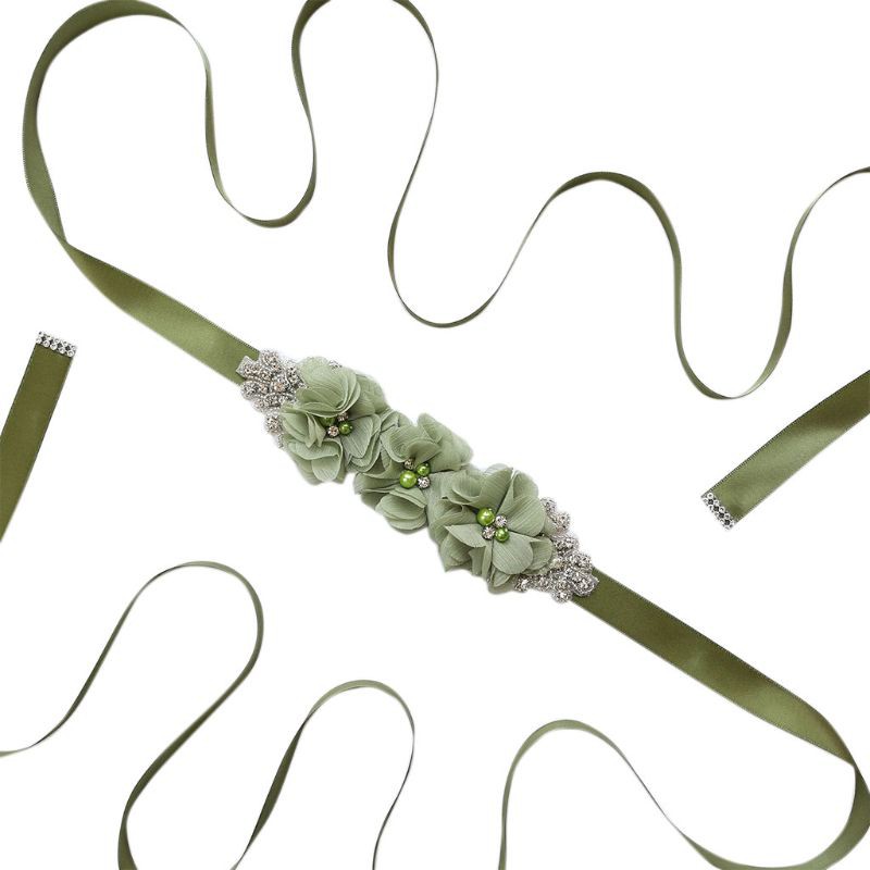 Thắt lưng ruy băng trang trí hoa kiểu dáng thanh lịch