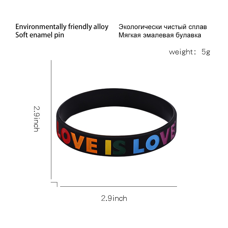 Vòng Tay Cặp Đôi Bằng Cao Su Mềm Màu Trắng Đen Chữ LOVE IS LOVE