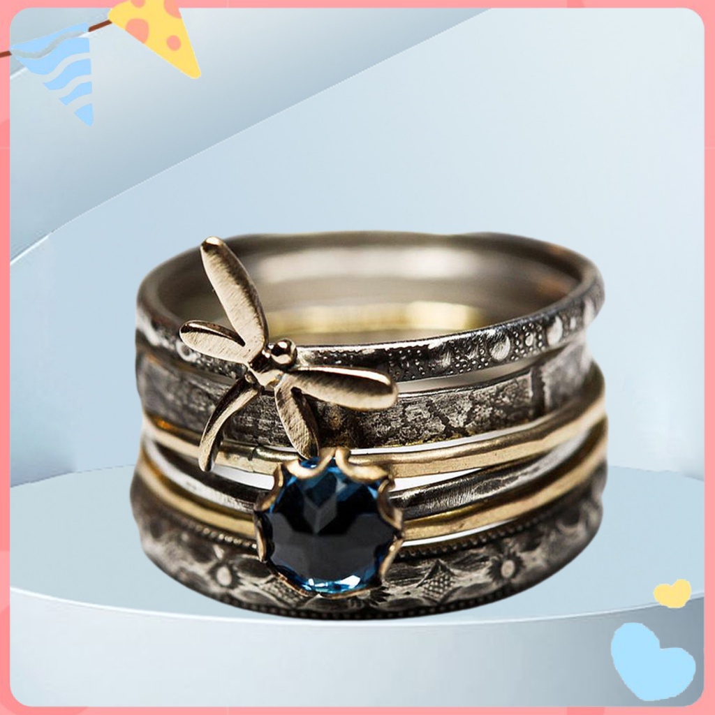 Nhẫn Nhiều Lớp Hình Chuồn Chuồn Bằng Hợp Kim Cho Nam