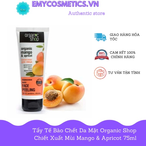 Tẩy da chết mặt Cafe Organic Shop 75ml