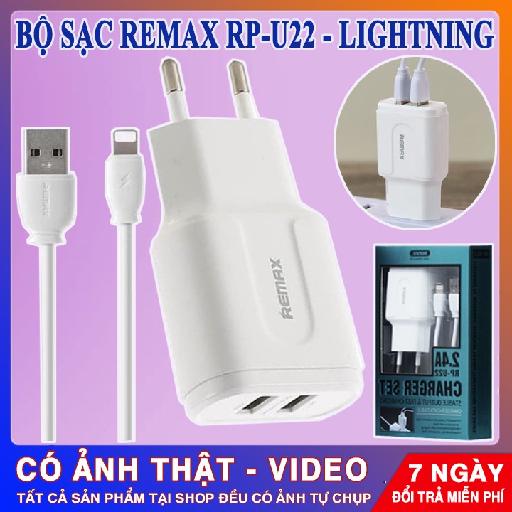 BỘ CỦ SẠC NHANH 2 CỔNG | Remax RP-U22 Lightning | Sạc Ngon Giá Tốt | Nhiều Sắc Màu Chọn Lựa 41005