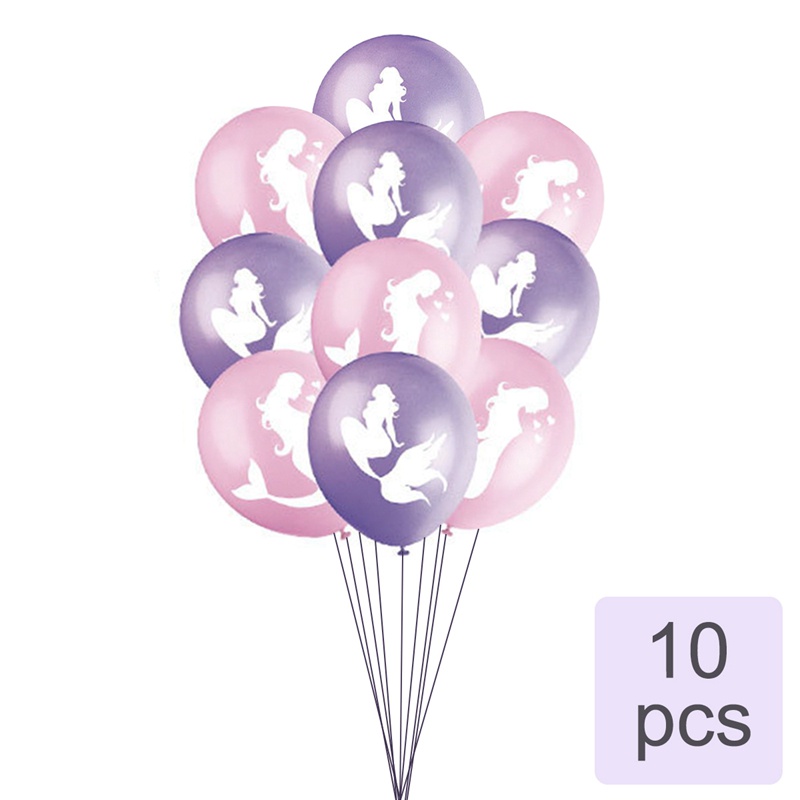 Set 10 Bong Bóng Hình Nàng Tiên Cá 1st Trang Trí Tiệc Sinh Nhật Cho Bé
