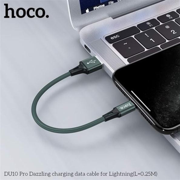 Cáp sạc ngắn lightning Hoco DU10 25cm dòng iphone cho pin dự phòng chính hãng BH 12 tháng [Cực tốt]