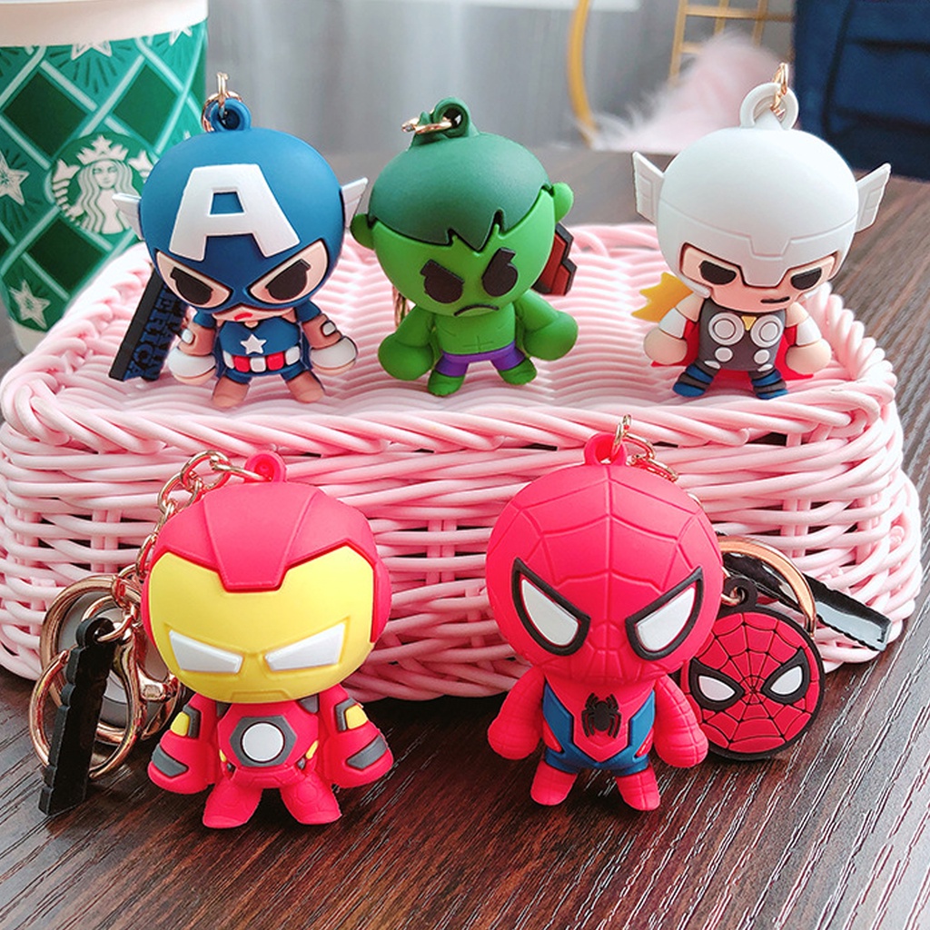 Móc khoá cute mô hình marvel biệt đội siêu anh hùng giá rẻ quà lưu niệm Gôn đồ chơi