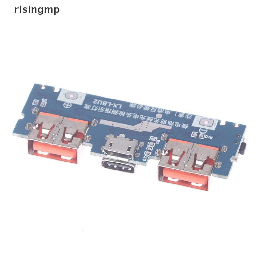 Bảng Mạch Sạc Pin Lithium Hai Cổng USB 5V 2.4A Micro / Type-C Có Đèn LED Cho Điện Thoại Di Động ♨Hot