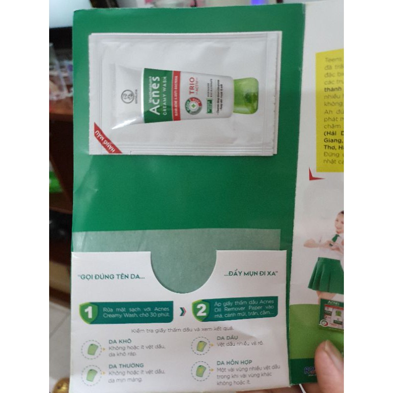 Sữa rửa mặt acnes( combo1 gói srm+1 tờ giấy thấm dầu) | BigBuy360 - bigbuy360.vn