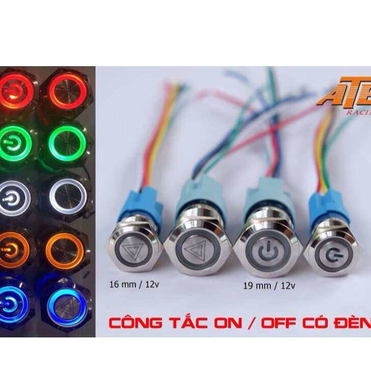 Công tắc Led 16mm On-Off.Chống nước tuyệt đối