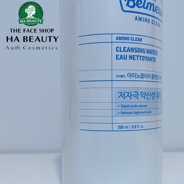 Nước tẩy trang dưỡng ẩm sạch sâu dịu nhẹ cho da nhạy cảm The Face Shop Dr Belmeur Amino Clear Cleansing Water 295ml