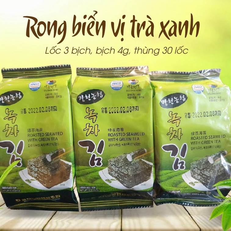 Lốc 3 gói rong biển ăn liền Kwangcheon 4gr * 3 Hàn Quốc - Date T6/2022