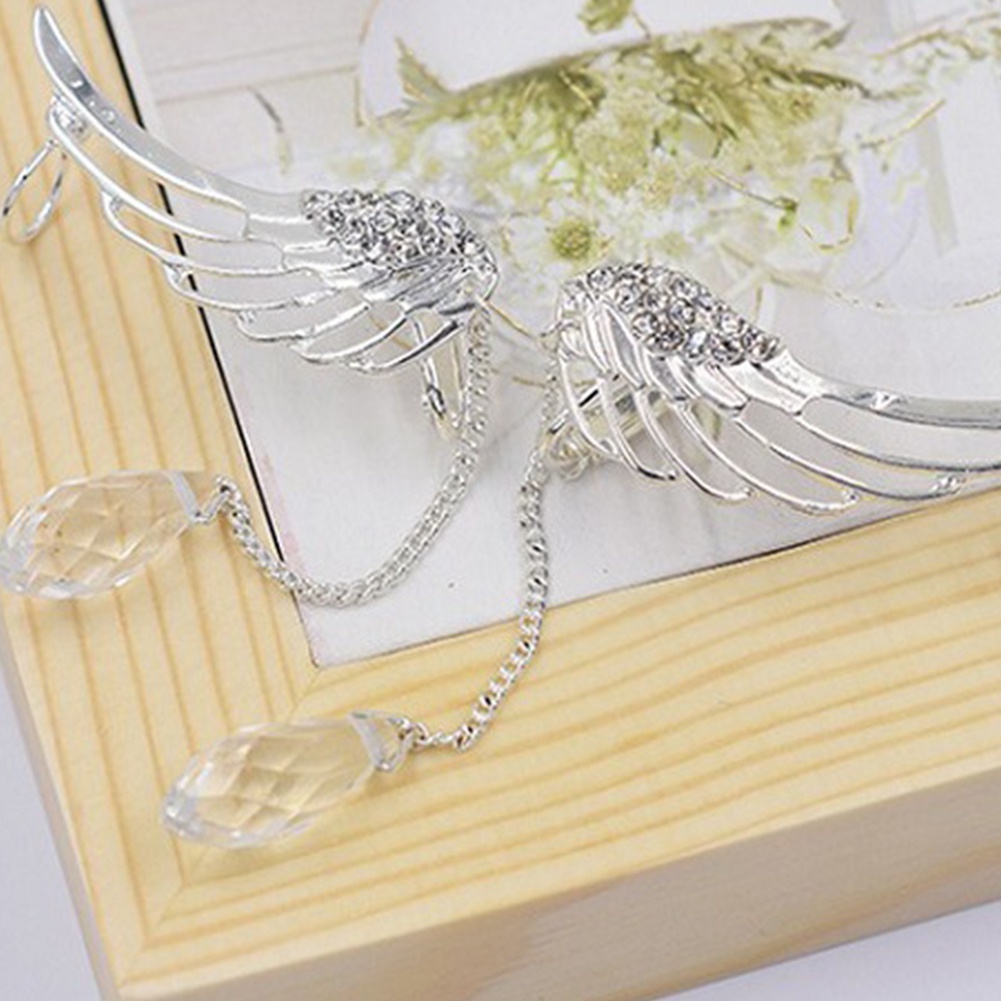 Đôi Bông Tai Họa Tiết Đôi Cánh Đính Đá Thời Trang Cho Nữ