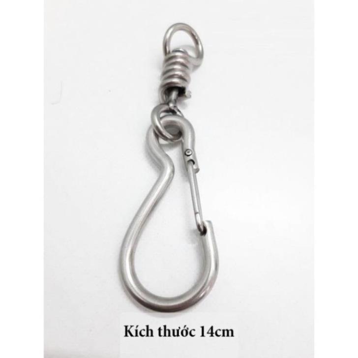 (1 cái) Móc xích inox có chống xoắn Orgo Móc khóa Inox 304 siêu cứng có thể dùng móc dây cáp hoặc móc xích chó