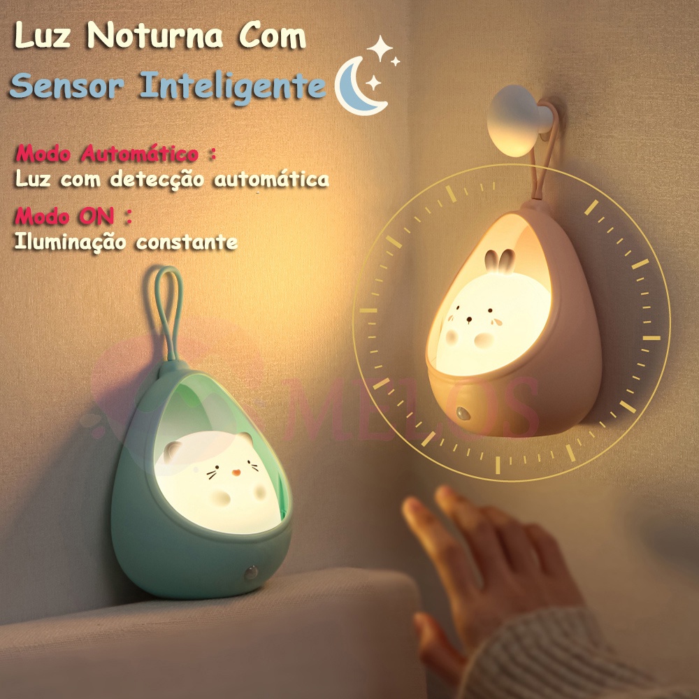 Đèn Ngủ Cảm Ứng Cơ Thể Người Họa Tiết Hoạt Hình Dễ Thương Sạc Pin ZOEBR HYJP20416