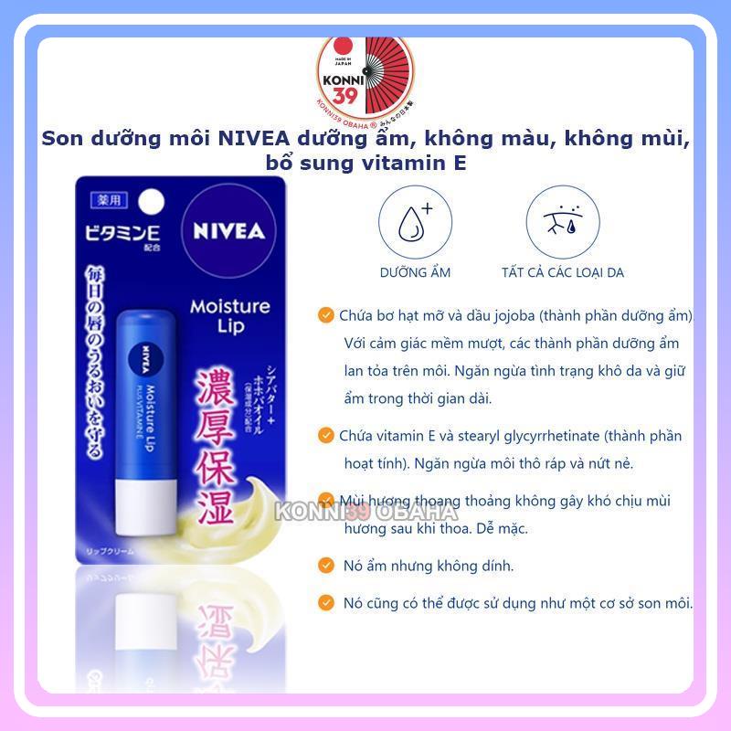 Son dưỡng môi chống nắng, có màu, không màu NIVEA siêu dưỡng, cấp ẩm mềm mịn môi nhiều loại