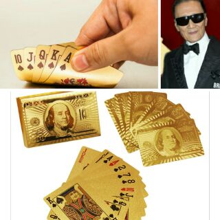 Bộ Bài Mạ Vàng 100 USD Cao Cấp Polyester Uốn Dẻo