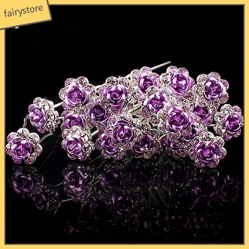 Set 5 Trâm Cài Tóc Hình Hoa Hồng Đính Đá Thời Trang Cho Nữ