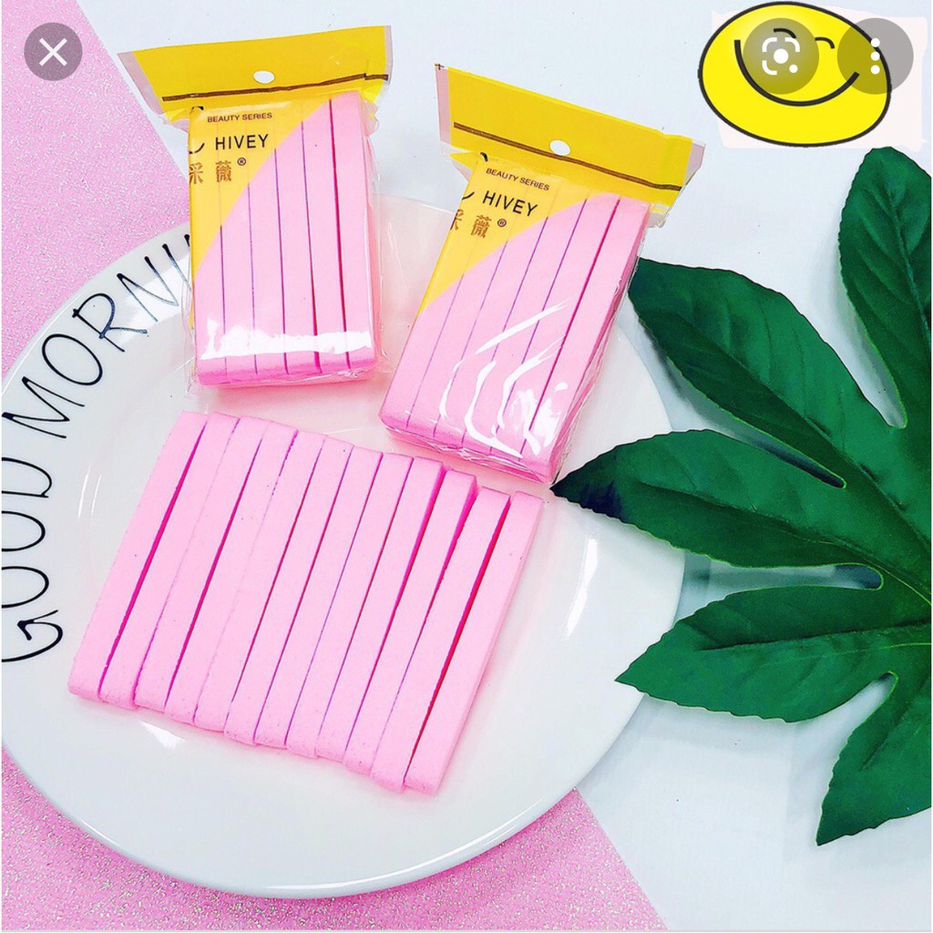 MÚT RỬA MẶT  BỌT BIỂN - BÔNG NỞ  SET 12 MIẾNG CHIVEY  MỀM MẠI - MÀU HỒNG DỄ THƯƠNG