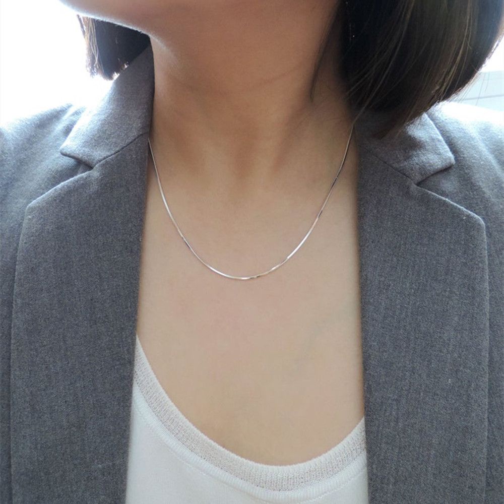 Vòng cổ thép không gỉ 925 thiết kế đơn giản thời trang cho nam và nữ