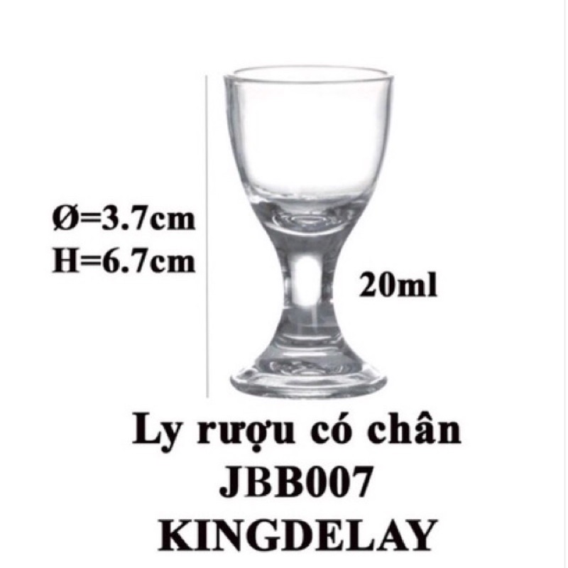 Bộ 6 Ly rượu chân thủy tinh bình rót cao cấp 12ml-20ml