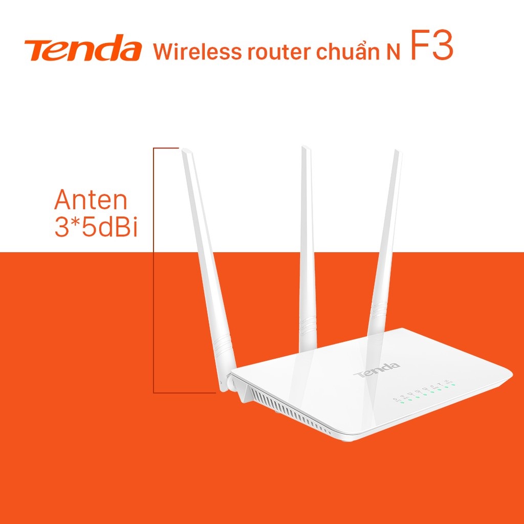 Bộ phát Wifi Tenda F3 Chuẩn N Tốc Độ 300Mbps - Bảo hành chính hãng 36 tháng