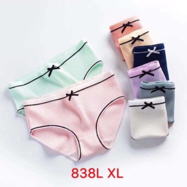 Quần lót tăm đính nơ viền đen 45-58kg