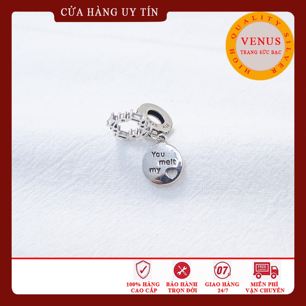 Hạt charm bạc 925 cao cấp- Treo you melt my heart- Trang sức bạc VENUS