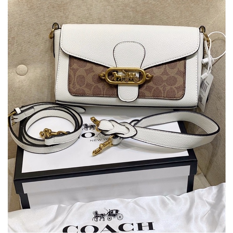 Túi C.O.A.CH nắp gập sz25cm kèm 2 dây đeo chéo