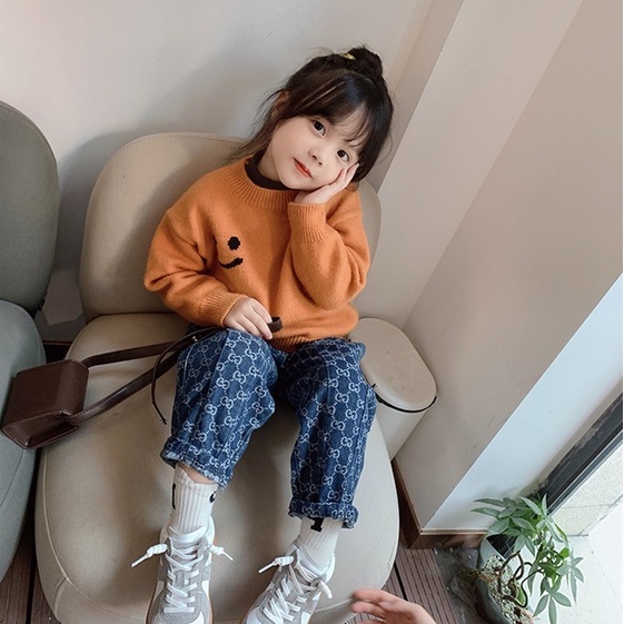 Quần Jeans Dài Ống Đứng Thời Trang Cho Bé Gái
