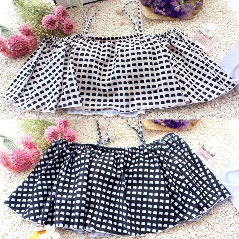 Bikini tắm biển 2 mảnh áo croptop kẻ caro, Đồ bơi nữ co dãn 4 chiều, Hàng Quảng Châu loại 1 - DBG4 | BigBuy360 - bigbuy360.vn