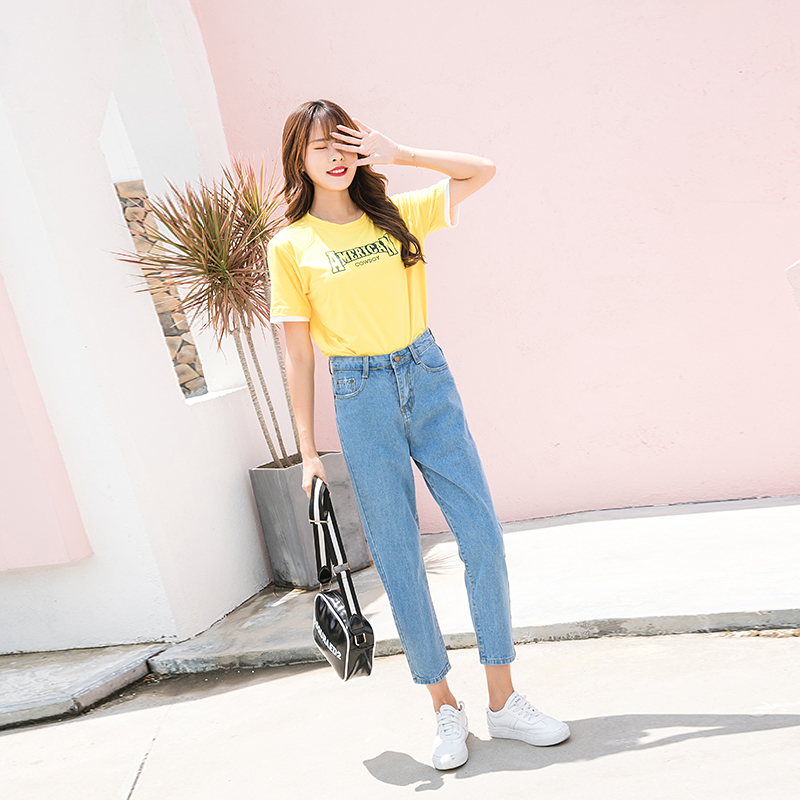Quần Jeans Nữ Lưng Cao Ống Rộng