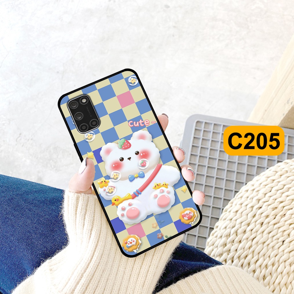 Ốp lưng Oppo A52 - Oppo A92 in hình caro gấu thỏ dễ thương