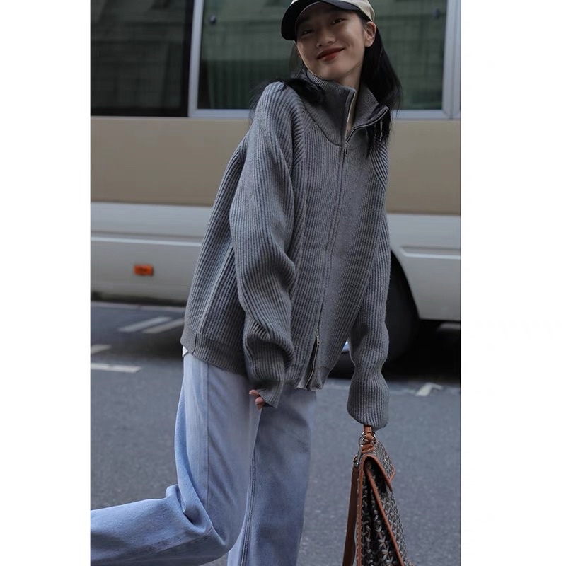 Áo khoác len 2 khoá loại dày