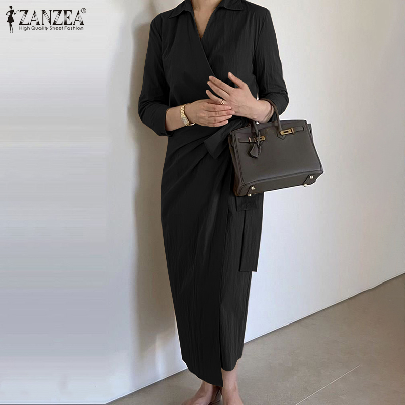 Đầm Maxi ZANZEA Tay Lửng 3 /4 Thời Trang Cho Nữ