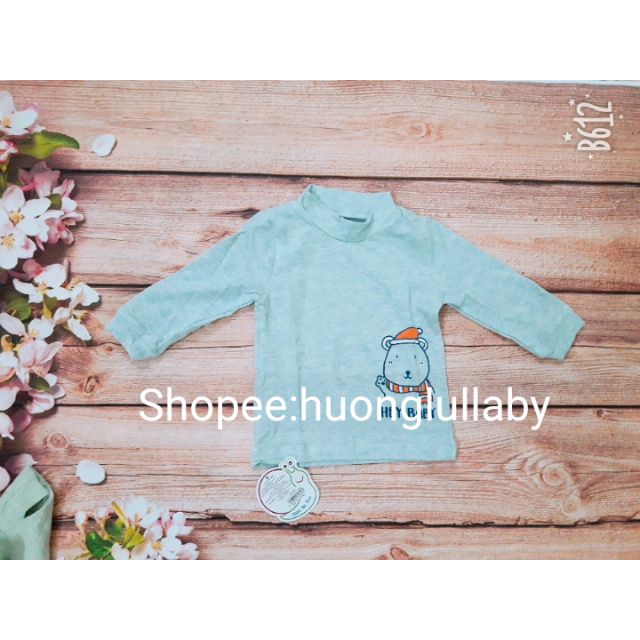 Áo dokma cổ 3 phân xanh nhạt 9-24m