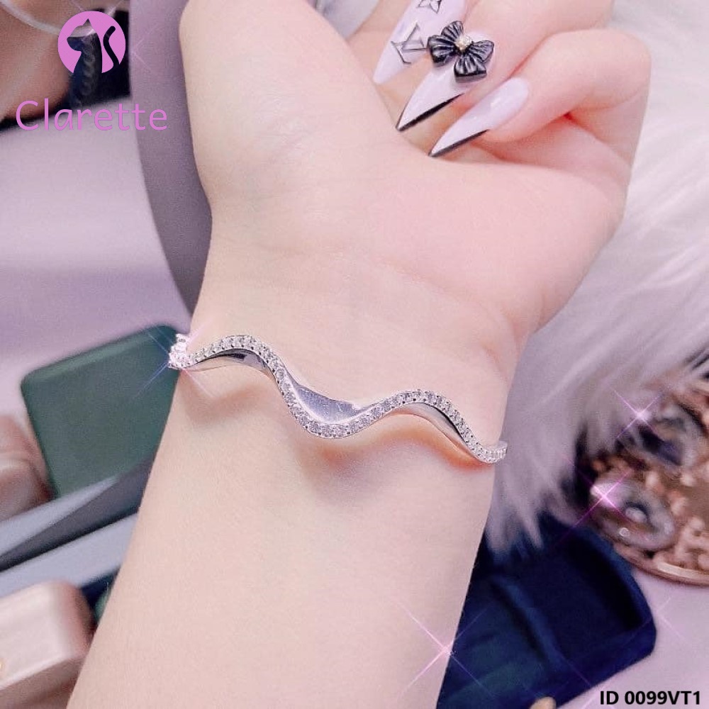 Vòng tay bạc hình sóng Clarette 0099VT