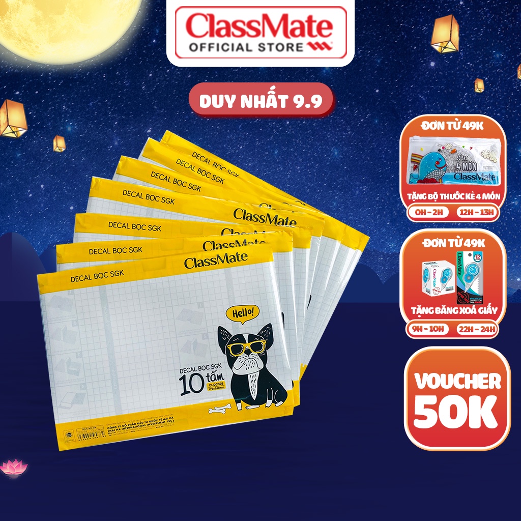 Decal bọc sách, bọc vở cấp 1 Hải Hà Classmate DC305, DC304