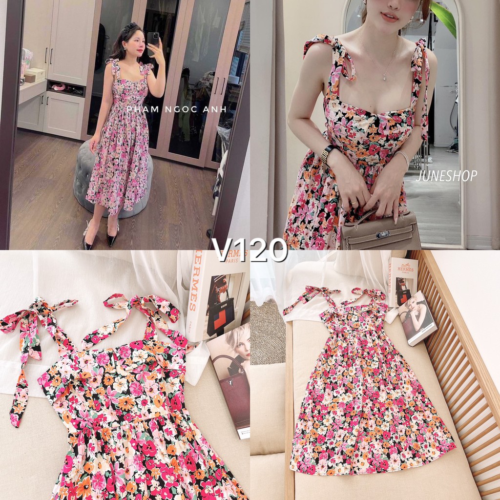 VÁY DÂY THÔ HOA MAXI CAO CẤP NỮ V120