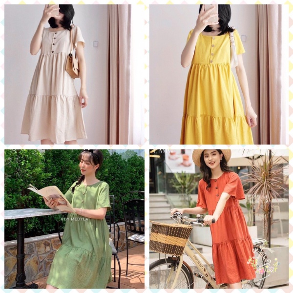Đầm váy bầu ♥ suông, thiết kế công sở đẹp, trẻ trung, thời trang, phù hợp đi làm - dự tiệc - đi chơi