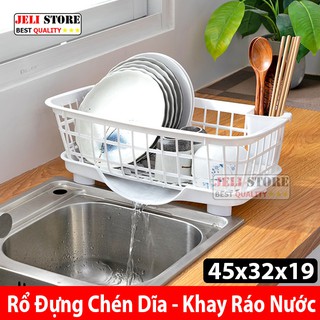 Rỗ úp chén dĩa có khay đựng nước nhật bản - rổ úp chén cao cấp - kích thước 45x32x19cm