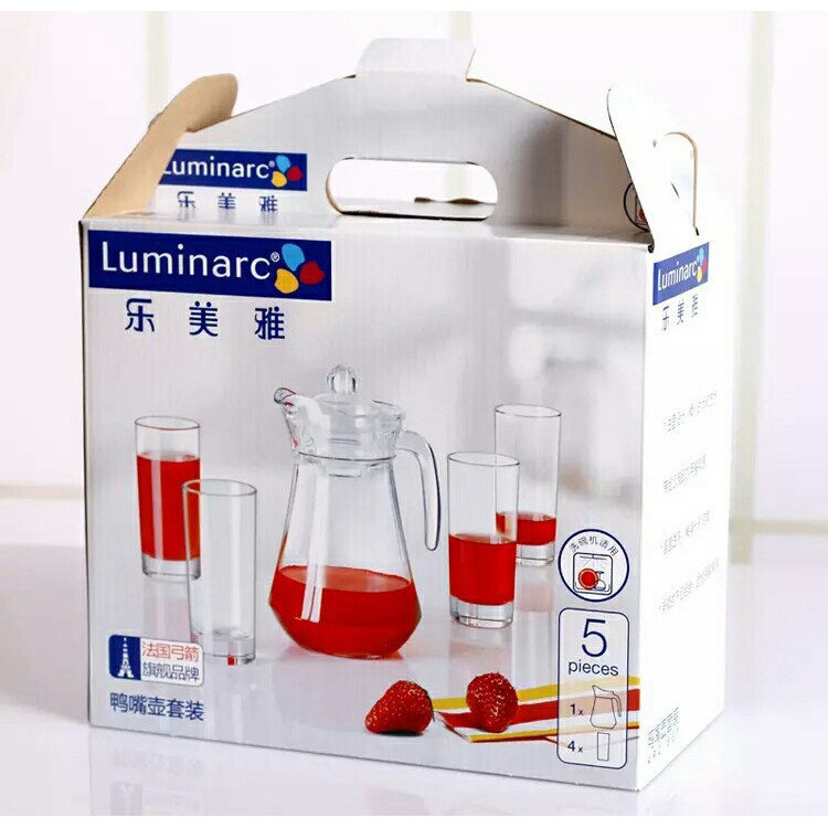 Bình nước thủy tinh Luminarc trơn chịu nhiệt 5 món set5