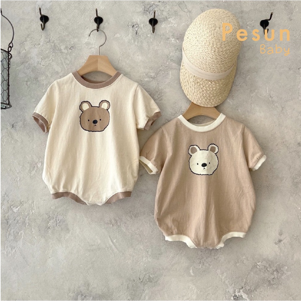Bodysuit In Hình Mặt Gấu Cho Bé Từ 0-2 Tuổi