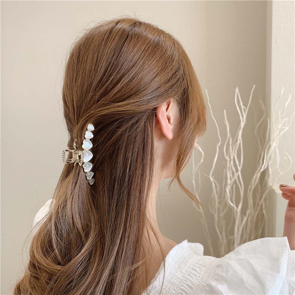 Kẹp Tóc Bằng Hợp Kim Hình Trái Tim Nhiều Màu Sắc Phong Cách Hàn Quốc Cổ Điển Thời Trang