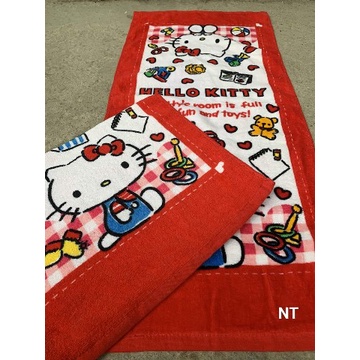 Khăn cotton xuất khẩu cho bé hình Kitty đỏ
