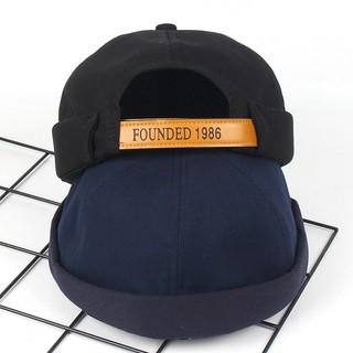 Men Women Hat Cap Casual Docker Sailor Mechanic Brimless Solid Color Hat