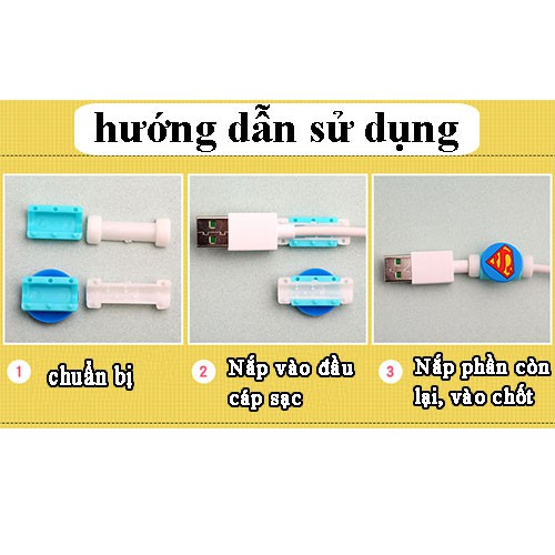 Nút Gắn Bảo Vệ Cáp Sạc Tai nghe Hình Thú Dễ Thương