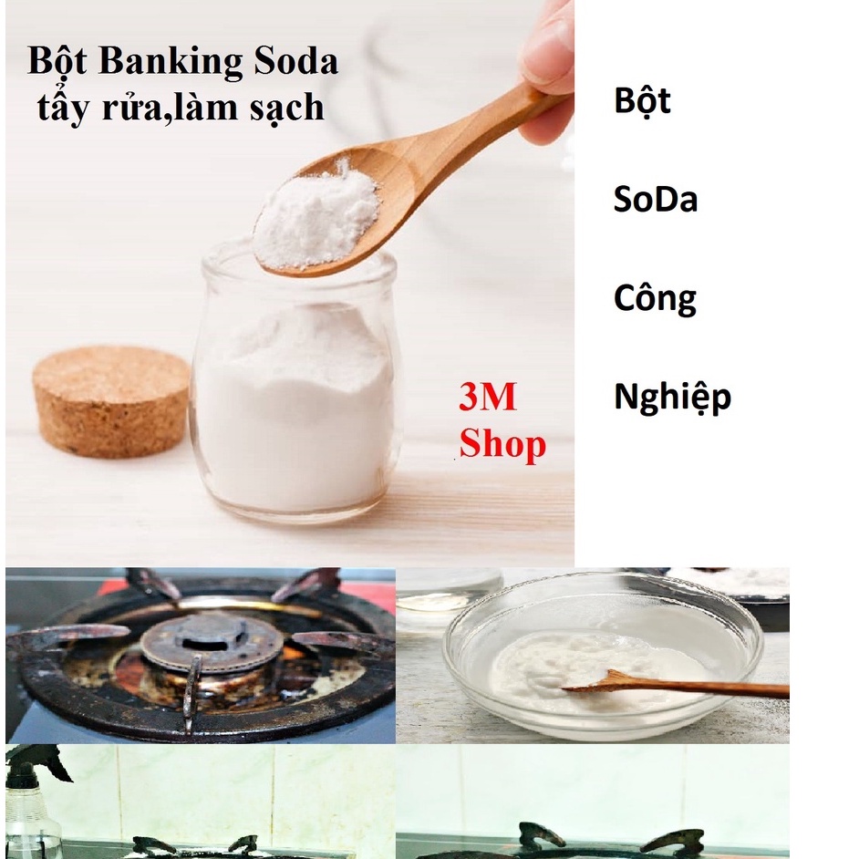 [1kg]Bột Soda Tẩy Rửa Công Nghiệp, Dầu Mỡ Nhà Bếp, Xử Lý Bể Bơi Đóng Gói Túi Zip Bạc