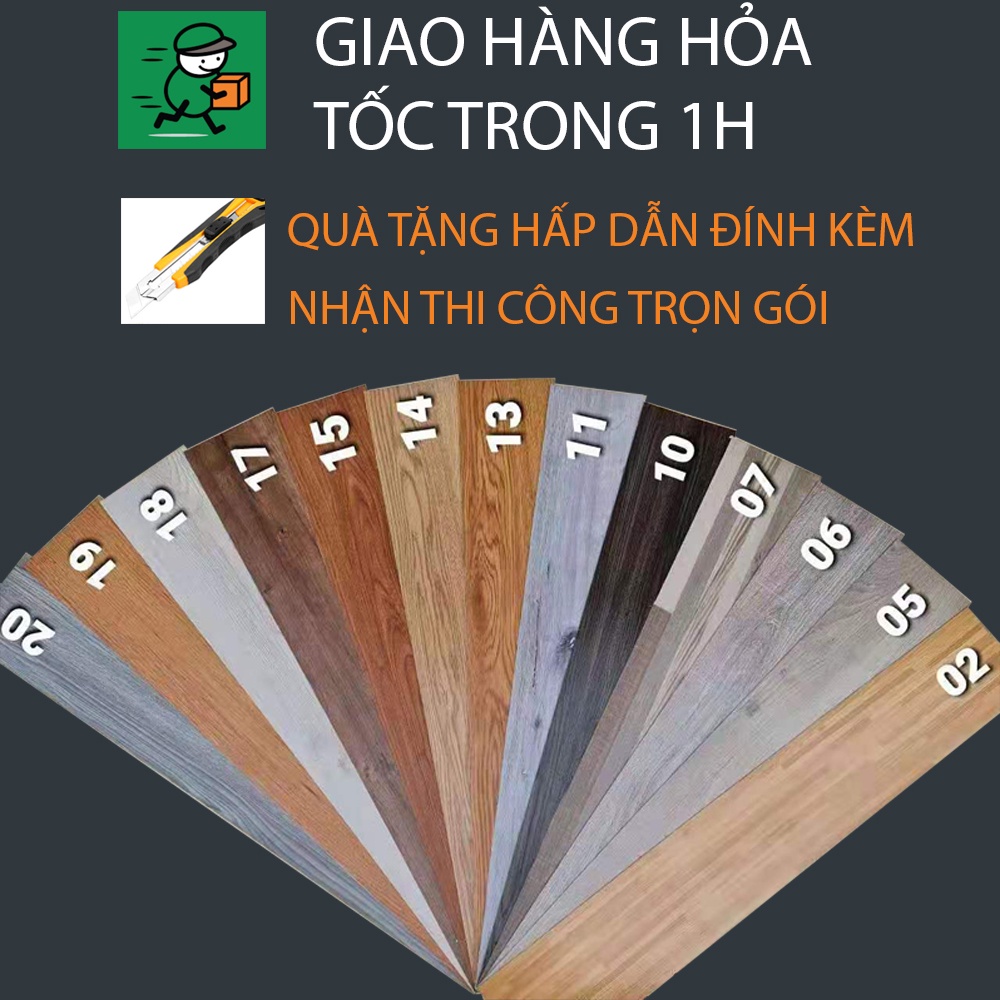 Miếng Lót Sàn Nhựa Giả Gỗ Dán Trên Nền Gạch Gỗ Tấm Ceamboar Nền Phẳng Hàng Loại 1