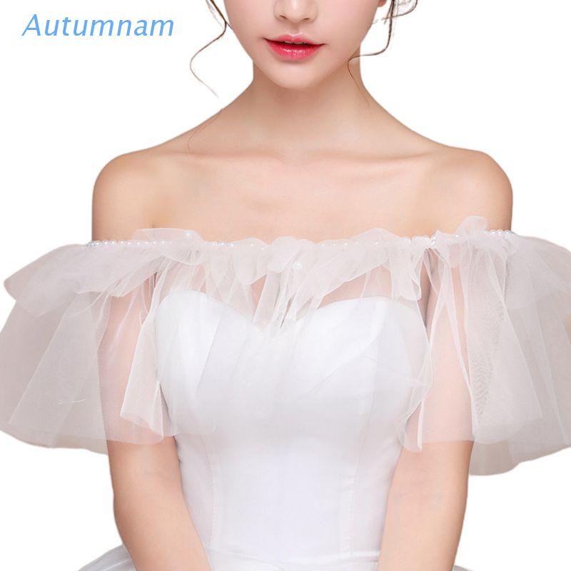 Áo choàng vai vải tuyn đính ngọc trai nhân tạo thời trang cho nữ | BigBuy360 - bigbuy360.vn
